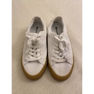 Madewell Women's Sidewalk Low-Top Sneakers in Monochrome Canvas Size 6.5M L3248
